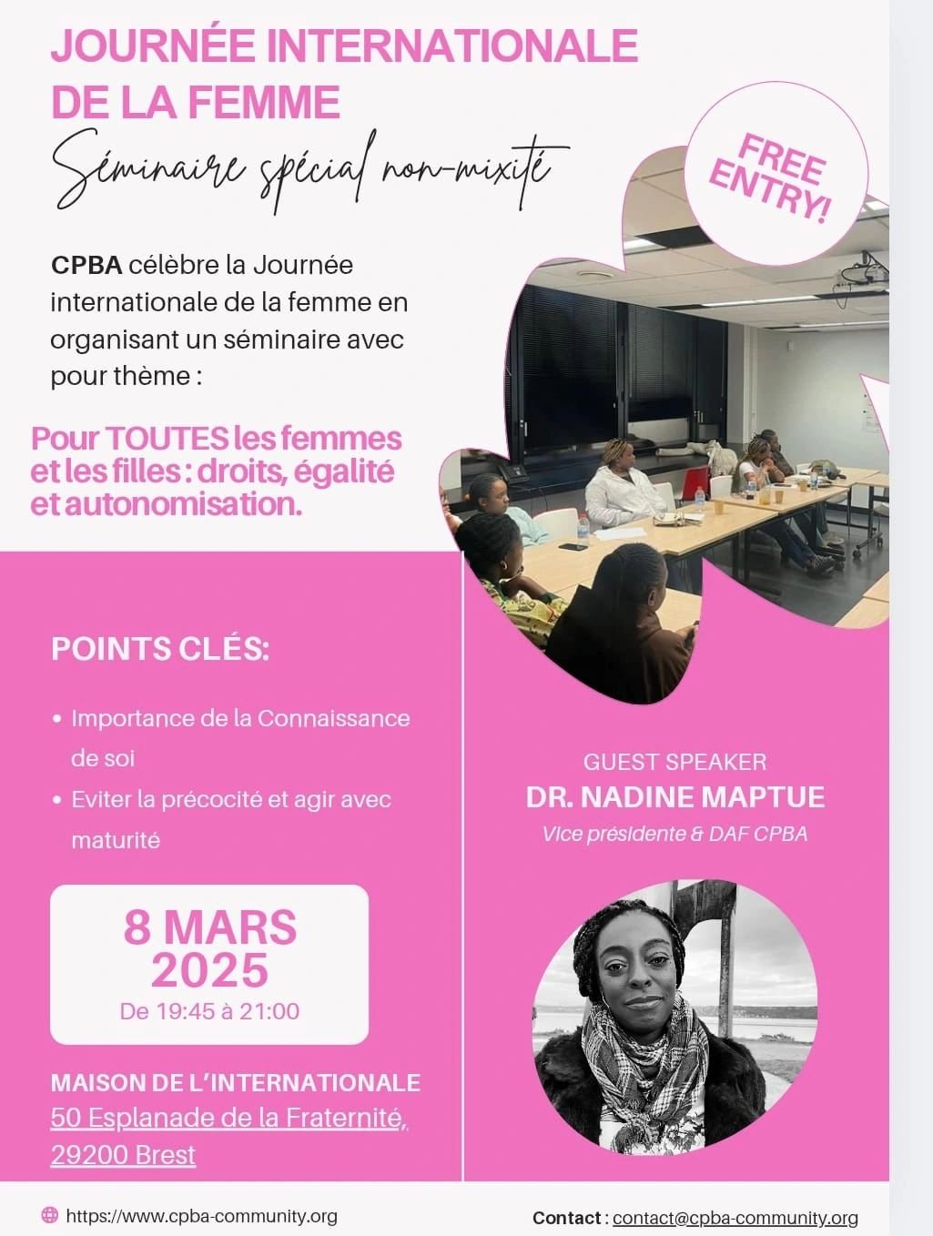 Célébration des femmes et des jeunes filles avec CPBA !